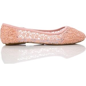 New Pink Lace Flat Shoes, Size 10, $5.00